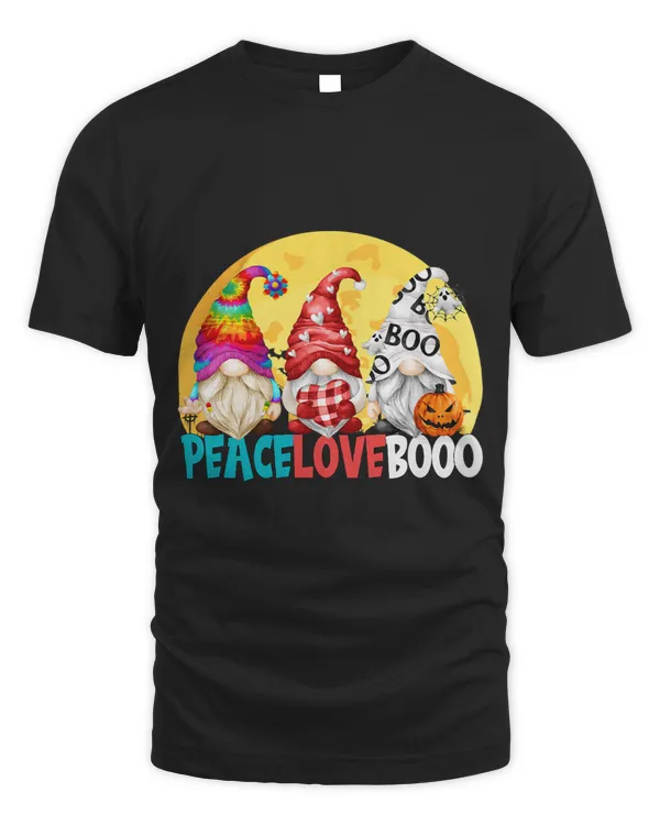 Funny Halloween Gnome For Women Moon Lover Peace Love Boo