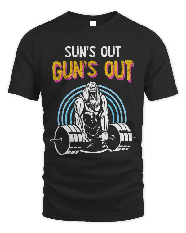 Suns Out Guns Out Barbell Men Women Bodybuilding Fitness