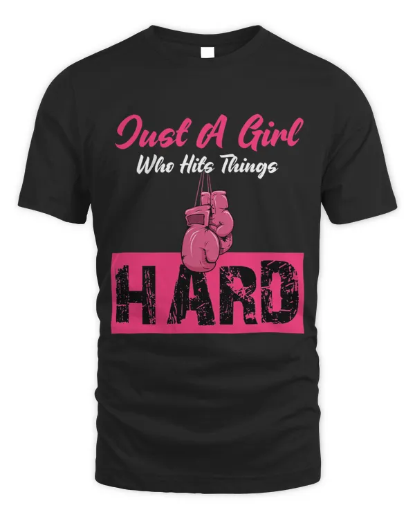 Womens Just a Girl who hit things Hard Vintage Boxer Boxing Gloves