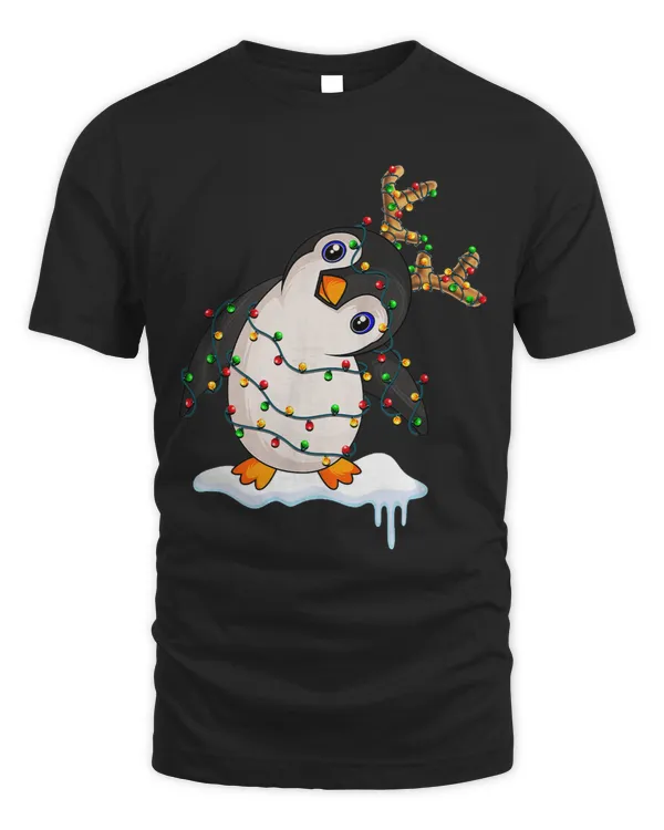 Christmas Penguin T Shirt Reindeer Holiday Pajama Cute