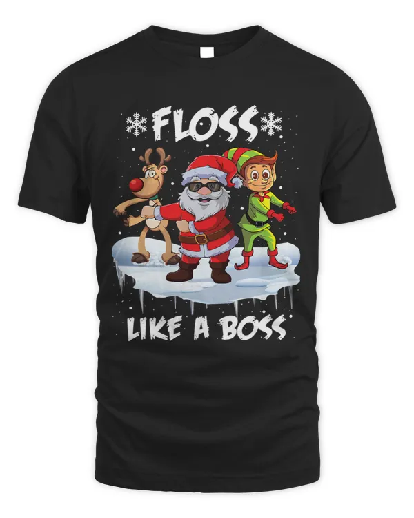 Floss Like A Boss Santa Reindeer Elf Flossing Christmas Xmas