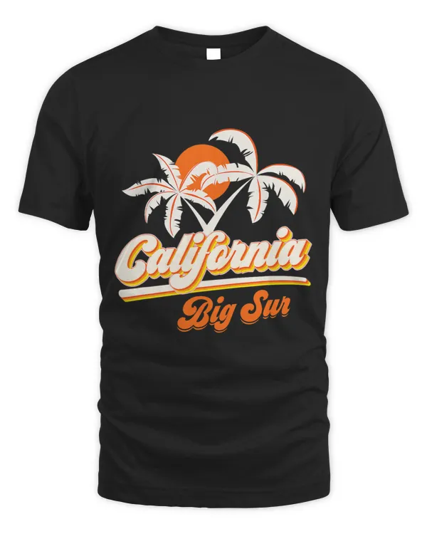 Big Sur California 70s Retro Sun Palm Trees Souvenir