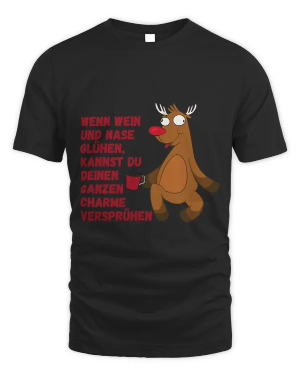 Christmas Saying Moose Reindeer Brunken Mulled Wine Christmas