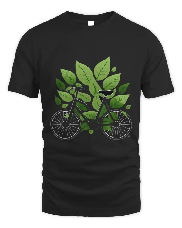 Biking Walking in Nature Bike Lover black bike green leaf