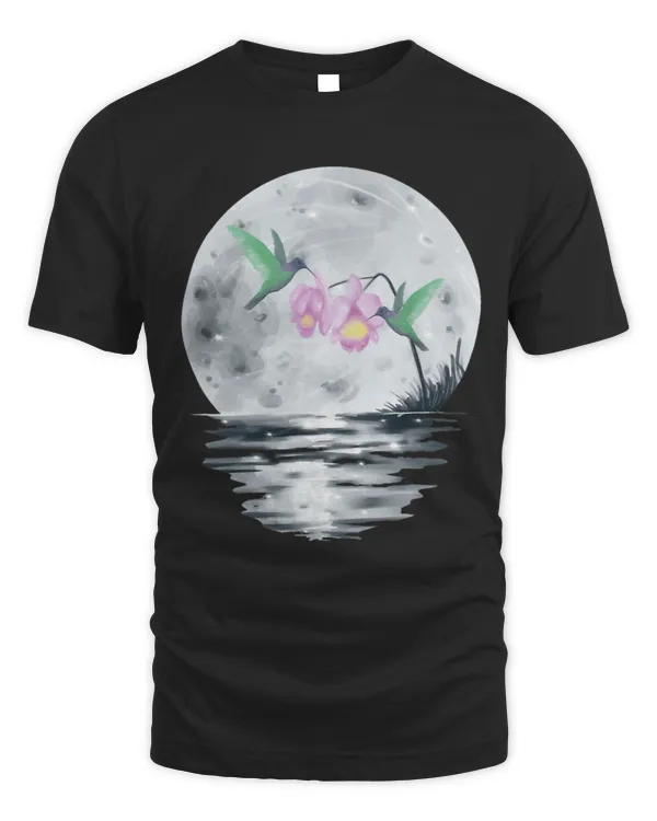 Bird Lovers Hummingbird Orchids Moon Reflection Novelty