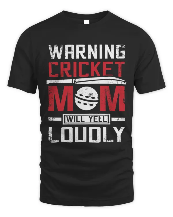 Womens Warning cricket mom will yell loudly