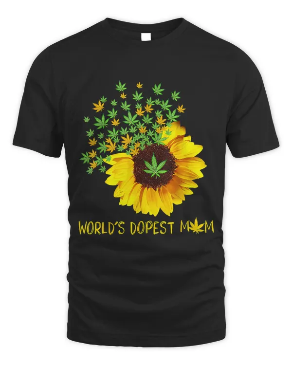 Worlds Dopest Mom Sunflower Funny Weed Marijuana Cannabis