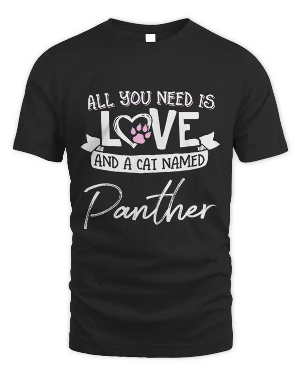 Cute Cat Named Panther Design for Women and Girls
