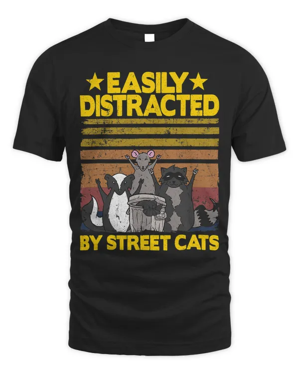 Easily Distracted By Street Cats Skunk Rat Raccoon