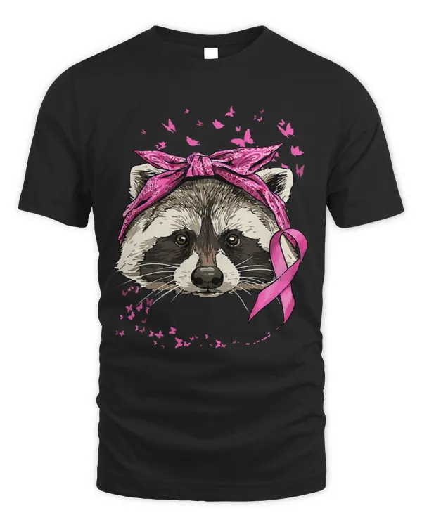 Breast Cancer Awareness Raccoon Pink Ribbon Cancer Survivor