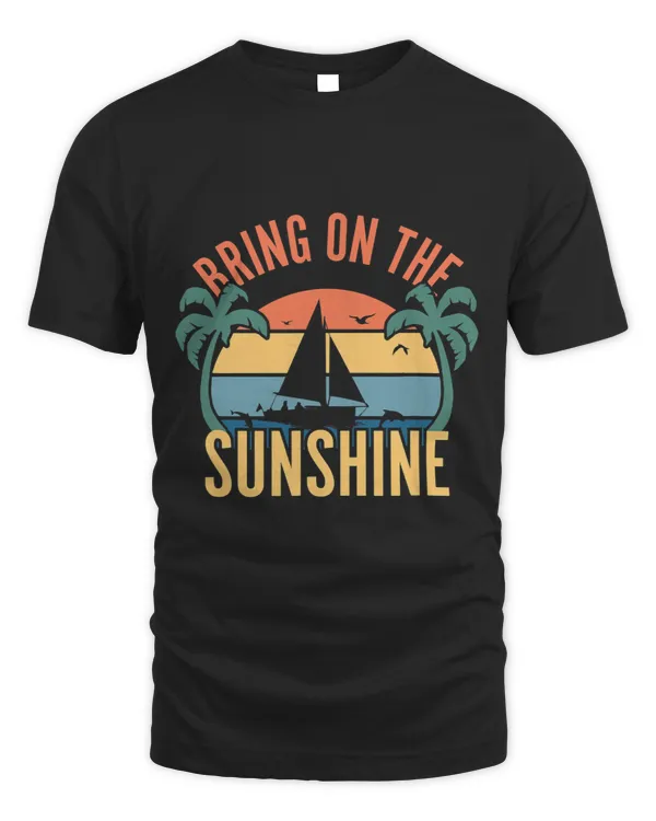 Bring On The Sunshine Vintage Sun With Palms Vacation