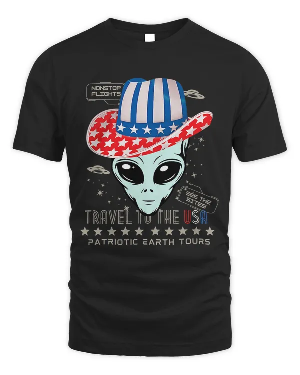 Funny 4th of July Patriotic Earth Tours UFO Alien Gift 22