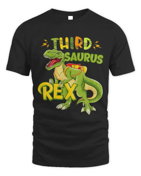 Third Saurus Rex 3th Grade Dinosaur Back To School Trex