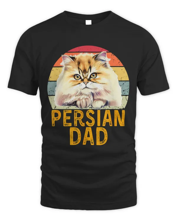 Golden Chinchilla Persian Cat Dad Retro I Love My Cats