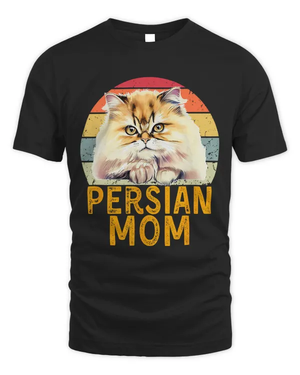 Golden Chinchilla Persian Cat Mom Retro I Love My Cats