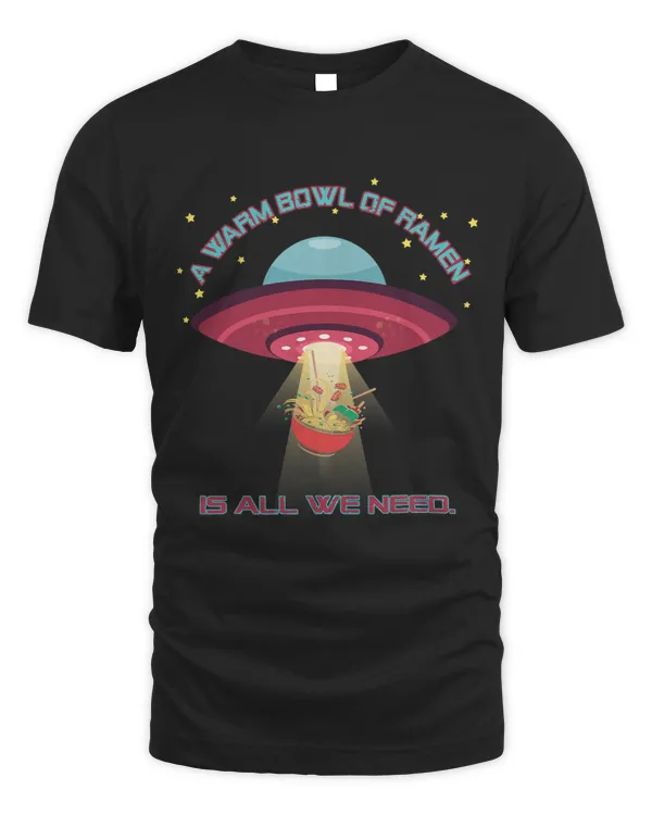 Funny Anime Ramen UFO Lover Gifts Vintage Alien Abduction