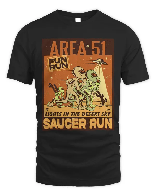 Funny Area 51 Fun Run 2Lights in the Desert Sky Saucer Run