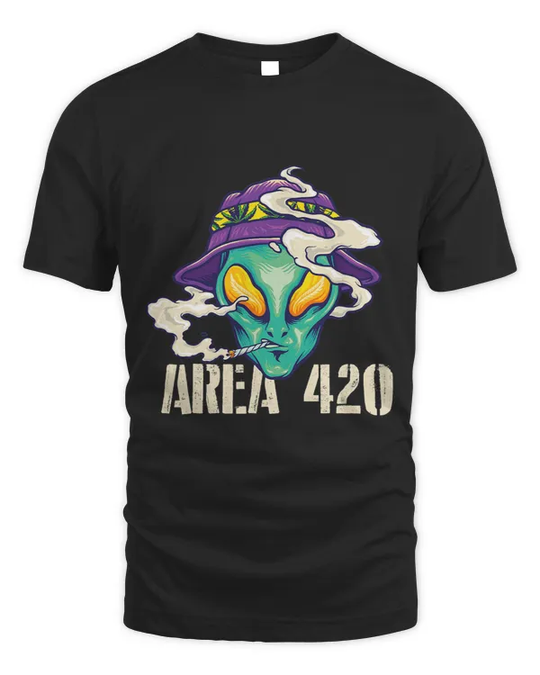 Funny Area 51 Parody Stoned Alien Weed Funny 420