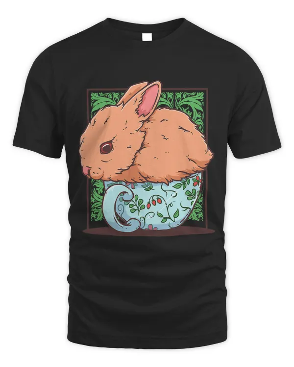 Cottagecore Bunny In A Cup Goblincore Nature Rabbit Lovers