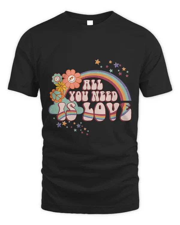 All You Need is Love Rainbow Groovy Vibes Hippie Women Girls