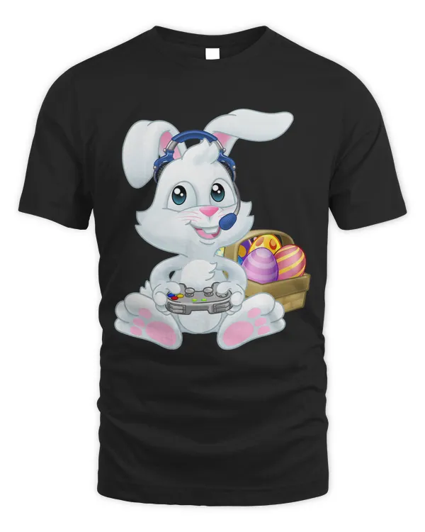 Gamer Easter Bunny Rabbit Video Game Player with Controller 1