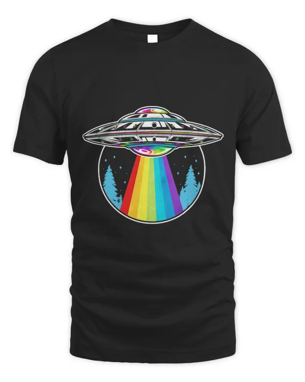 Gaylien Rainbow UFO Alien Abduction LGBT Flag Pride Month