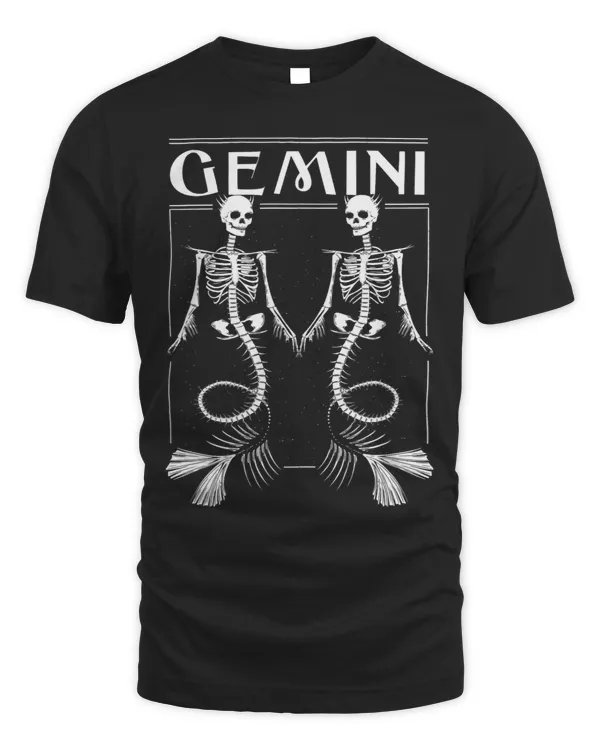Goth Gemini Skeleton Mermaid Twins Zodiac Sun Sign