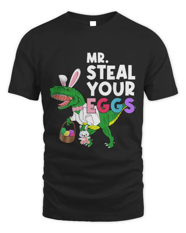 Dinosaur Dino Kids Mr. Steal Your Eggs Funny Easter T Rex Dinosaur Toddler Boys