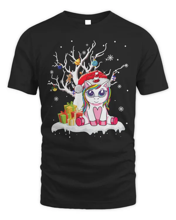 Unicorns Pony Christmas Santa Funny Xmas Matching Christmas Girls 5