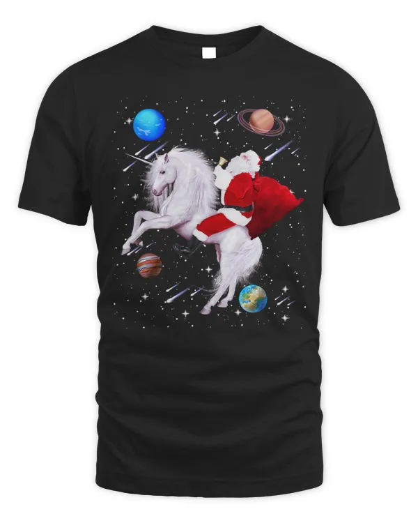 Unicorns Pony Christmas Santa Riding Unicorn In Space Funny Xmas 78