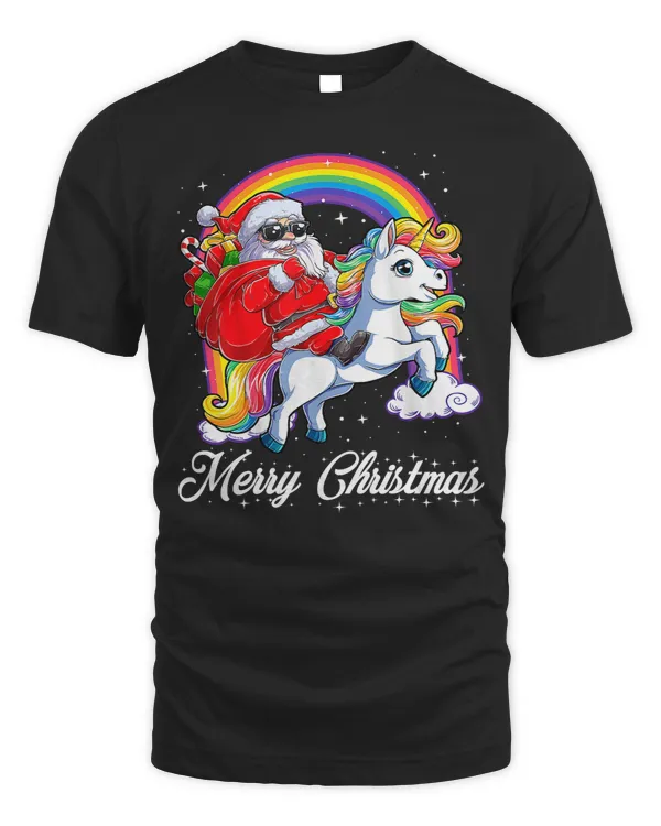 Unicorns Pony Christmas Santa Riding Unicorn Xmas 9