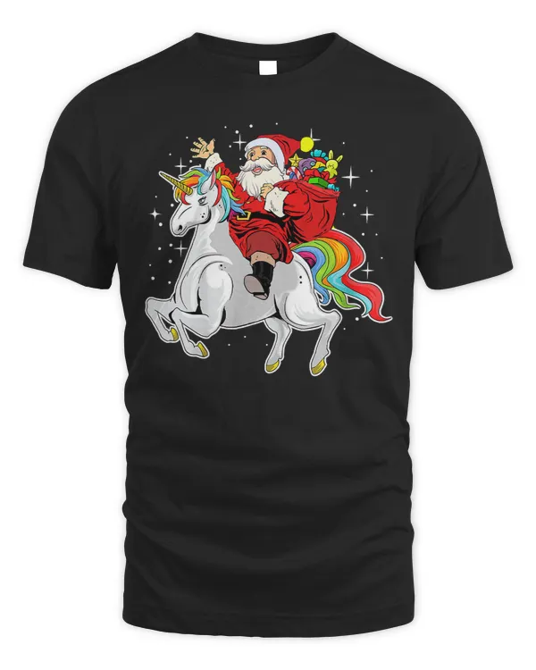 Unicorns Pony Christmas Santa Riding Unicorn Xmas Girls Women 8