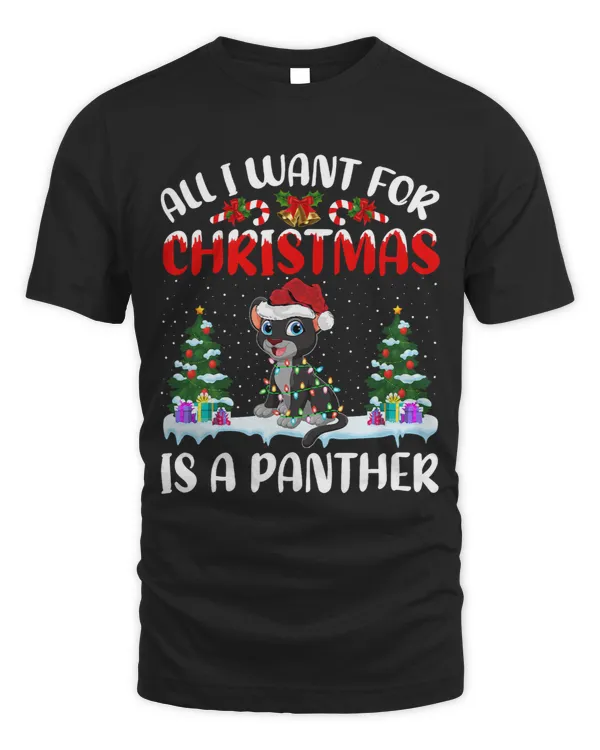Panther Gift Funny Santa Hat All I Want For Christmas Is A Panther