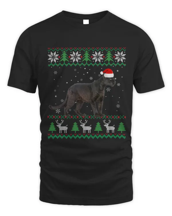 Panther Gift Funny Ugly Sweater Christmas Animals Santa Panther Lover