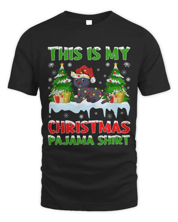 Panther Gift Funny Xmas Santa This Is My Panther Christmas Pajama