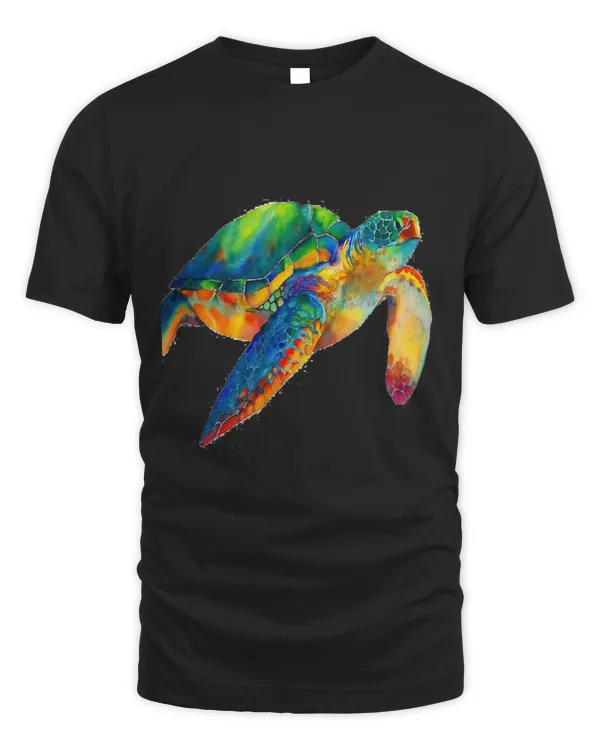 KV9 Turtle Vibrant Rainbow Colors Colored Colorful Sea Turtle Lover