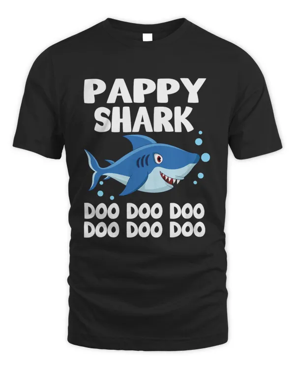 Mens Pappy Shark T-Shirt Doo Doo Doo Fathers Day Gift Daddy