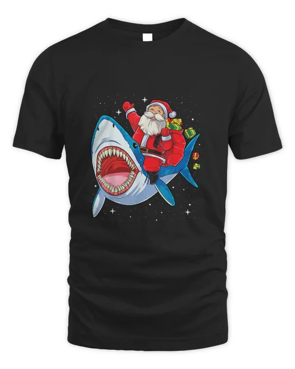 Santa Claus Riding Shark