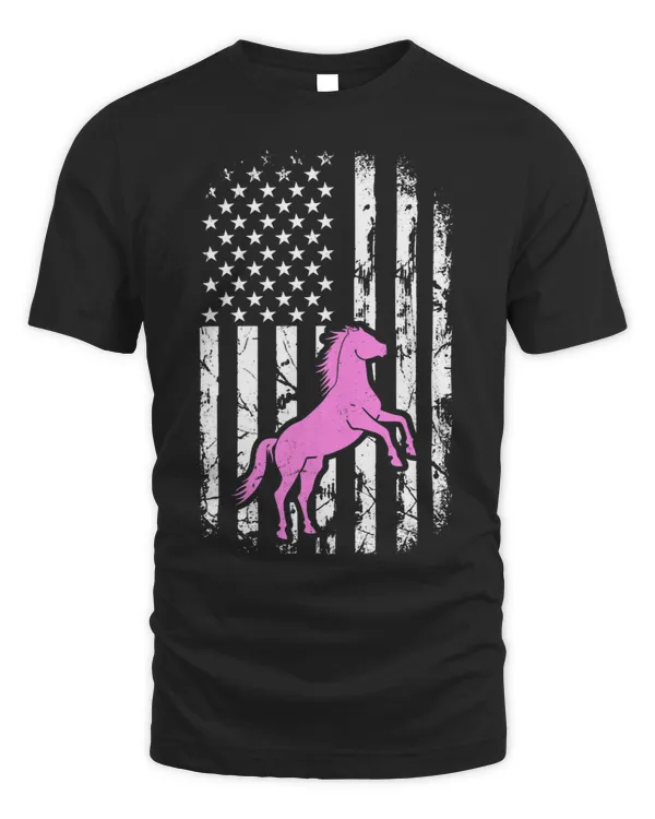 Horse Lover Womens Horse Riding American Flag Patriotic