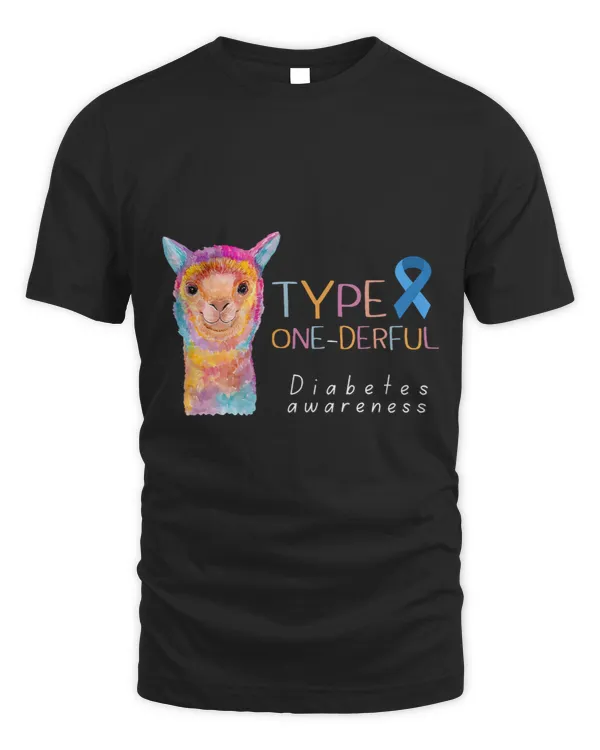 Llama Lover Type OneDerful Llama Tie Dye Diabetes Awareness Support