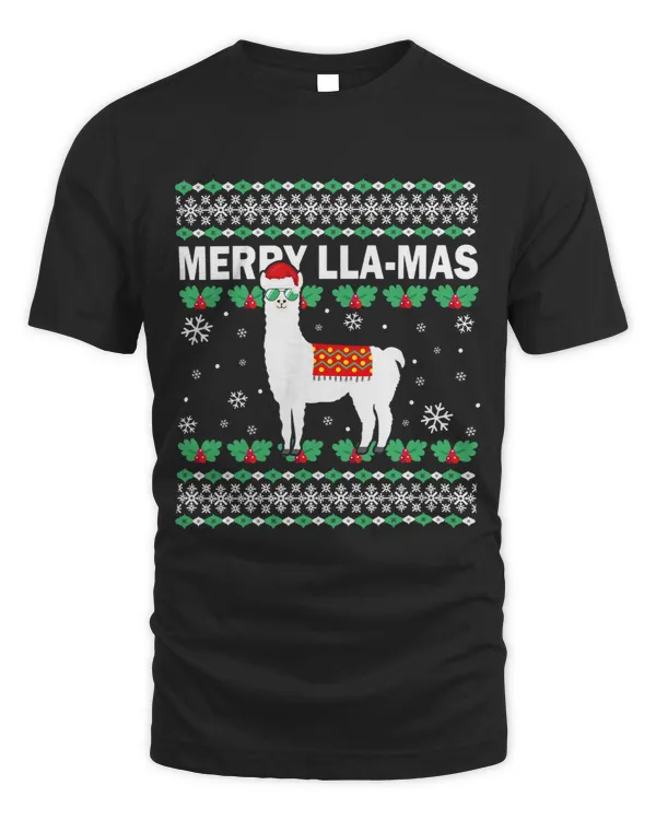 Llama Lover Ugly Christmas Santa Xmas Merry Llamas Pajamas Gifts
