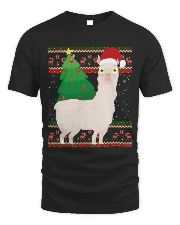 Llama Lover Ugly Christmas Sweater Xmas Tree Llama Kids Girls Boys