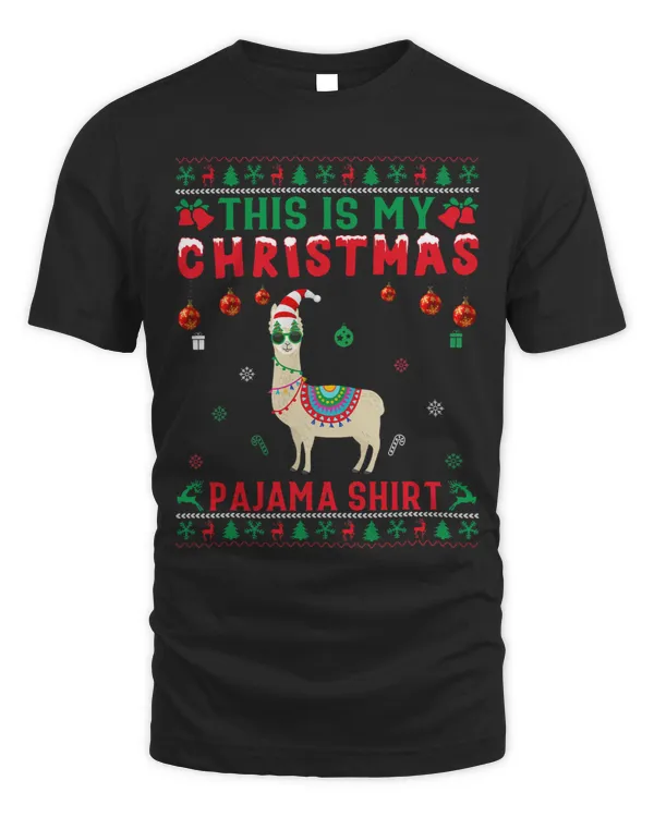 Llama Lover Ugly Xmas Holiday This Is My Llama Christmas Pajama