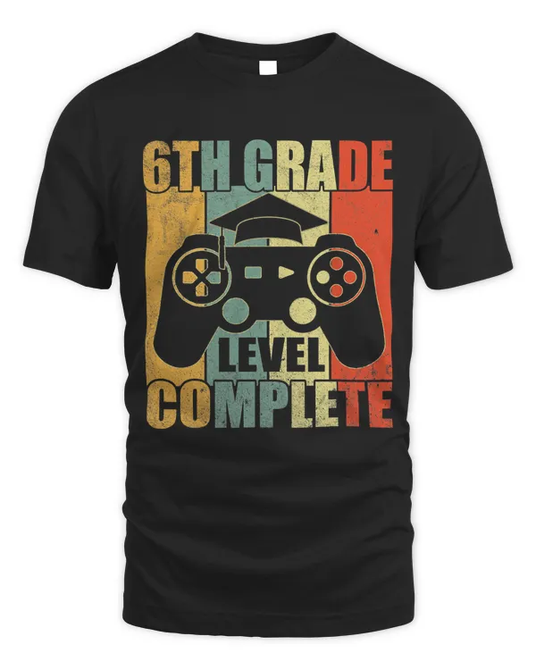 6th Grade Graduation Gamer Boys Level Complete Video Games T-Shirt