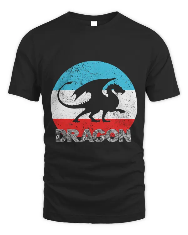 Dragon Animals Vintage Retro Silhouette Love Dragon