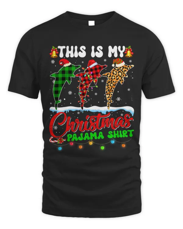 Dolphin Gift This Is My Christmas Pajama Xmas Santa Hat
