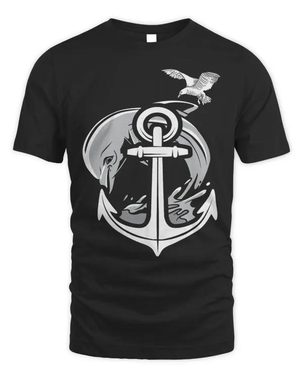 Dolphin Gift with anchor and seagull design sailboat and sailing