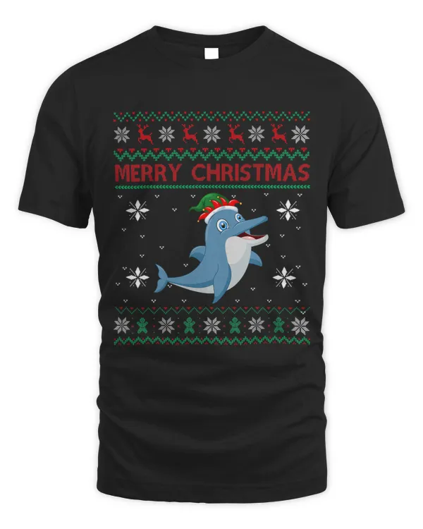 Dolphin Gift Women Girls Boys Ugly Christmas Sweater