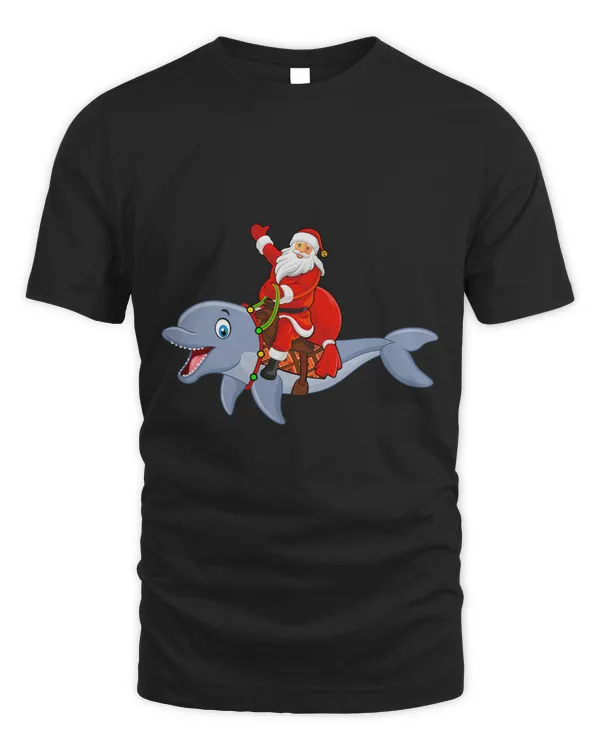 Dolphin Gift Xmas Santa Riding Dolphin Christmas