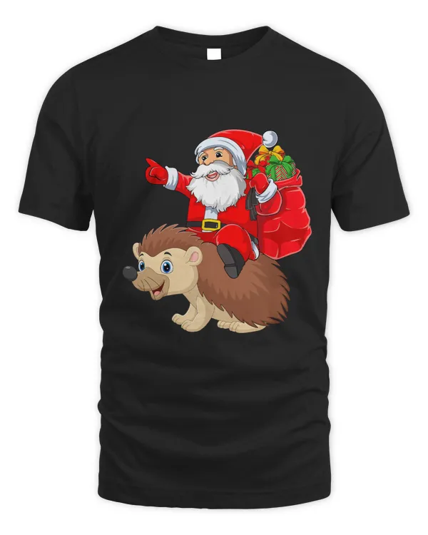 Hedgehog Gift Xmas Squad Funny Santa Riding Hedgehogs Christmas